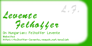 levente felhoffer business card